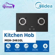 𝐒𝐈𝐑𝐈𝐌 Midea MGH-2461GL 10.4kW 2 Burner Built-in Tempered Glass Kitchen Cooktop Gas Tungku Regulator 