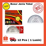 12 Pcs (1 Lusin)  Penggaris Busur 180 Derajat / 10 cm / Penggaris Busur Tebal / Busur Matematika Jen