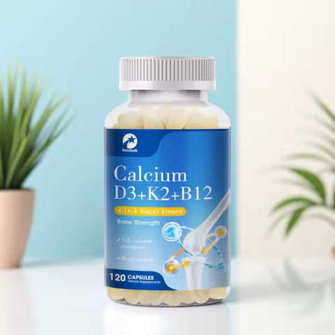 Kexinsh Vitamin D3K2 Capsules Vb12 Calcium Support Calcium Absorption Bone Teeth Heart Brain Health 