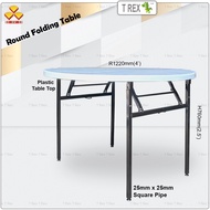 3V®️ 4' Round Folding Banquet Table / Foldable Banquet Table / Function Table / Catering Table / Buffer Table / Hall Table / Office Table / Folding Table with Plastic Table Top