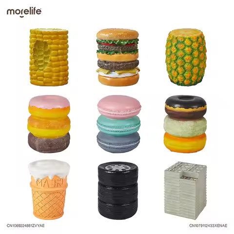 Creative Stools Shoe Changing Stool Hamburger/corn/biscuit/pineapple/ice Cream/USD/apple/cheese Deco