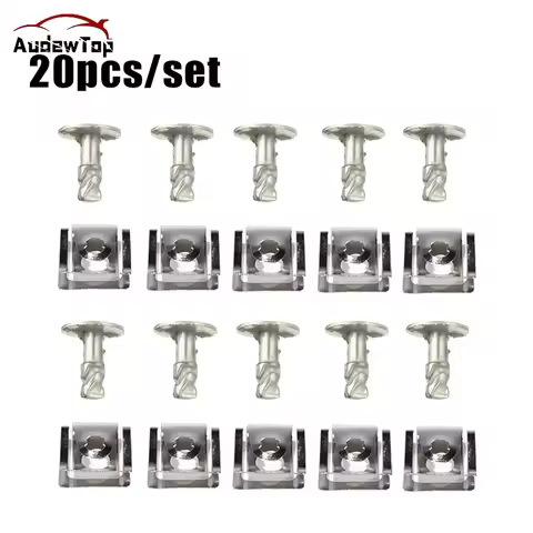 5/20PCS Car Undertray Guard Engine Cover Snap Screws Hood Buckle 8D0805960 8D0805121 For AUDI A4 A6 