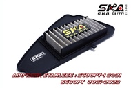 New Scoopy i  Scoopy 2021+ กรองอากาศสแตนเลส  ตรงรุ่นไม่ต้องดัดแปลง AirFilter SKA. ซิ่ง แรง ทน ประหยั