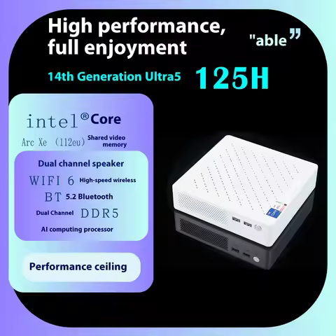 SZBOX M125 m155 mini pc Intel 125H/155H DDR5 16GB 512 SSD 5600Mhz NVME Pcie 4.0 Wifi6 BT5.2 4K 60Hz