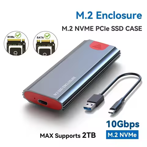 M2 NVMe SATA SSD Case 10Gbps SSD Box M.2 NVME NGFF SSD to USB 3.1 Enclosure Type-A to Type-C Cable f