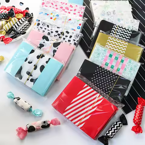 500Pcs Candy Wrappers Packaging for Caramels, Colored Wax Paper Wrapping Sheets for Homemade Candy,