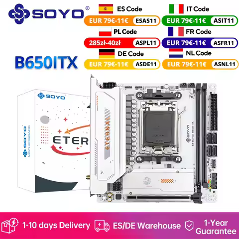 SOYO Eternal B650ITX WiFi Gaming Motherboard Dual Channel DDR5 AM5 Supports Ryzen 9600X 9800X PCIE5.