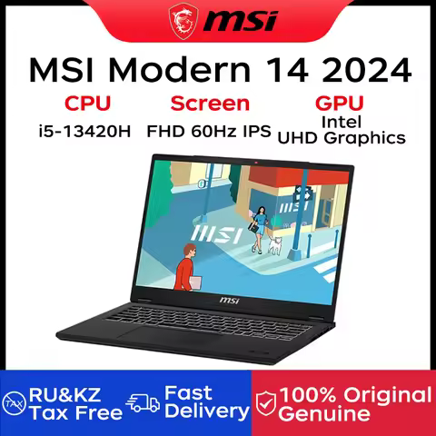 2024 MSI Modern 14 Business Laptop 14 Inch FHD 60Hz IPS Screen Netbook i5-13420H 16GB 512G Notebook 