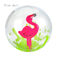 ลูกบอลของเล่นยูนิคอร์นฟลามิงโก้การ์ตูน PVC แบบหนาสำหรับ3D แนวชายแดนแบบลูกบอลบอลชายหาดเป่าลม
