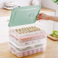 [SG SELLER]Refrigerator Dumpling Storage Box Multilayer Large-capacity Dumplings Vegetable Egg Holder Fresh Box with Lid