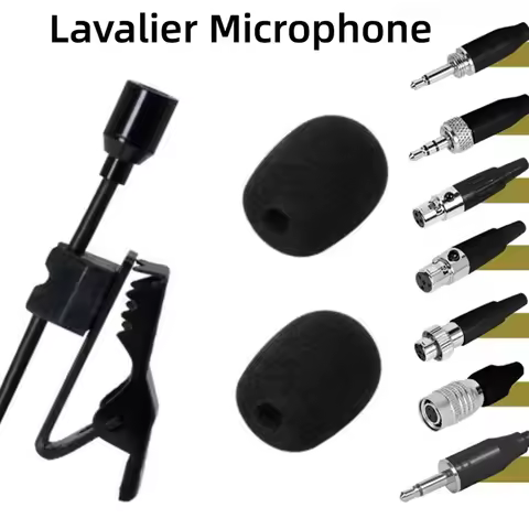 3.5mm Lavalier Lapel Clip Mic 3Pin For 4 Pin XLR For For Shure For Mipro Wireless Audio Lapel Techni