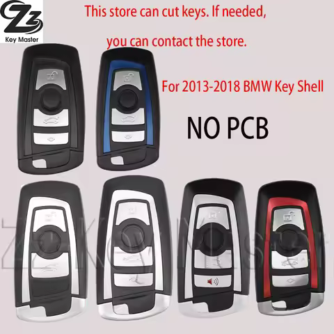 Zz For BMW CAS4 F 3 5 7 Series Smart Remote Car Key Shell F10 F20 F30 F40 Fob 3/4 Button Key Case Bl
