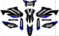 decal sticker WR 155 custom design hitam putih lis biru