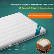 LIFE Spinal Protection Baby Mattress Natural Coconut Brown Latex Pad Children's Patchwork Mattress Customized Bedding Mats for Baby Kindergarten