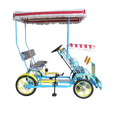 Entertainment 4 Steel Frame Sightseeing tandem Bicycle Tourist and Recreational Vehicles Adult tande
