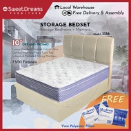 3336 Bed Frame | Frame + 10" Mattress Bundle Package | Single/Super Single/Queen/King Storage Bed | Divan Bed