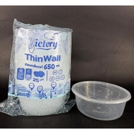 Food Container Box Thinwall Round 650ml victory brand contains 25 pcs | Plastic food container plast