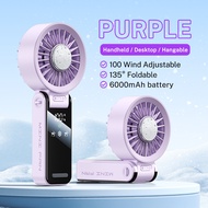 RARITO 100 Gear Mini Fan with Cooling Effect 6000mAh Portable Turbo Fan Strong Wind Rechargeable Fan