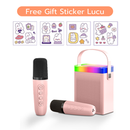 【COD】KOOYIINN Speaker Bluetooth 2Mic 1 Set Karaoke Speaker KTV Cute Stereo Wireless Lucu Portabel Ou