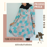Tunik Kotak Kotak / Bella Tunik / Tunik Terbaru 2020 / Tunik Jumbo / Tunik Oversize / Tunik Muslim T