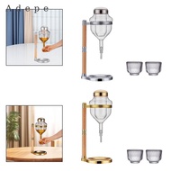 [Adepe] Sake Set Multipurpose Easy Installation Clear Sake Pot Dispenser with Sake Cups for Hotel Ho