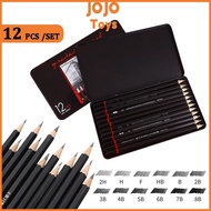 JOJO Pencil 12 Pcs Sketch Drawing Complete Set 2H HAHB HB 2B 3B 4B 5B 6B 7B 8B Charcoal Pencil Set