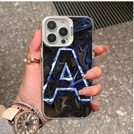 Sign A on black and blue backgroundCase for OPPO A60 A18 A37 A57 A36 A17 A96 A53 A3S A95 A15 A16K RE
