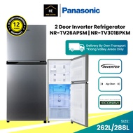(𝐊𝐋 &amp; 𝐒𝐄𝐋𝐀𝐍𝐆𝐎𝐑 𝐃𝐄𝐋𝐈𝐕𝐄𝐑𝐘 𝐁𝐘 𝐎𝐖𝐍 𝐋𝐎𝐑𝐑𝐘) Panasonic 262L 288L 2 Door Inverter Fridge Refrigerator NR-TV26APSM / NR-TV301BPKM