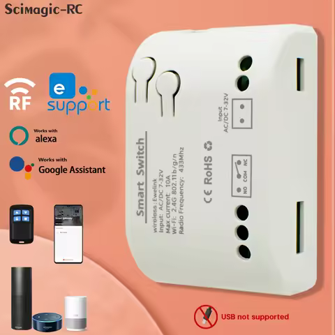 1CH eWelink Smart Switch 220V AC/DC 5V 7V-32V WiFi Voice Control Relay Switch Module Home Smart Time