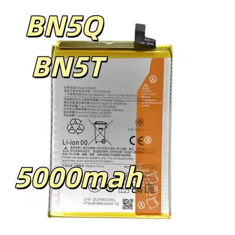 Replacement battery BN5Q BN5T for 13C/13R 5G mobile phone battery 5000mah