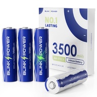 BlinksPower™ Lithium Batteries AA 4 Pack, 3500mAh NO.1 Lasting 1.5V Double A Lithium Battery 【Non-Re
