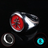 Japanese Naruto Cosplay Luminous Ring Akatsuki Ring Men's Ring Accessories Props Finger Decoration A