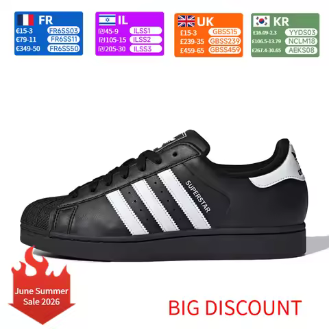 adidas Originals Superstar 2 Unisex Casual Sneakers Iconic Shell Toe Classic Street Style Shoes JI00