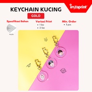 GANTUNGAN Acrylic cat Gold 3 mm key chain, custom key chain, cat key chain gift