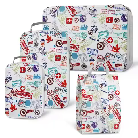 Travel Compression Packing Cubes Luggage Organizer Accessories Extensible Storage Bags Travel Cubes 