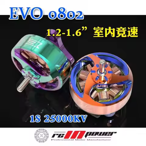 Rcinpower Upgrad Version Evo-0802 25000kv Brushless Motor 1.6 Inch Indoor Motor For 65mm Fpv Rc Raci