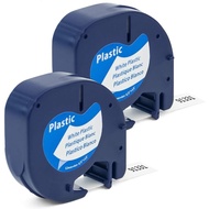 Label Tape Compatible with DYMO LetraTag Refills 91331 S0721660 Black on White Cassette Plastic for 