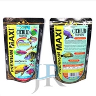 Akari premium maxi cichlid tropical growth color fish pellet food 100 grams