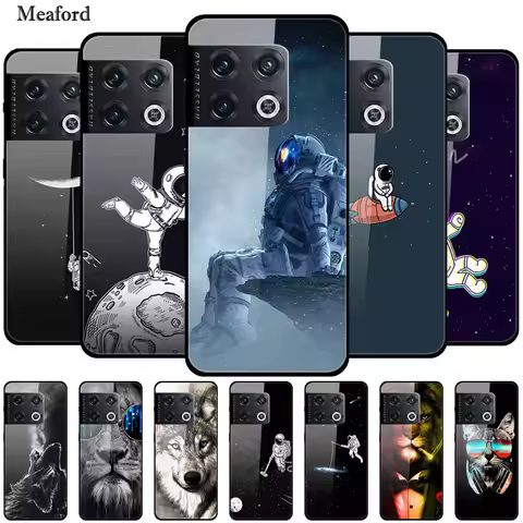 For OnePlus 10 Pro Case Astronaut Tempered Glass Back Cover Hard Case For OnePlus 10 Pro Spaceman Fu