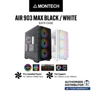 MONTECH AIR 903 MAX Mesh Front Panel, 4 x 140mm HP140 PWM Fans, Mid-Tower Case - Black & White
