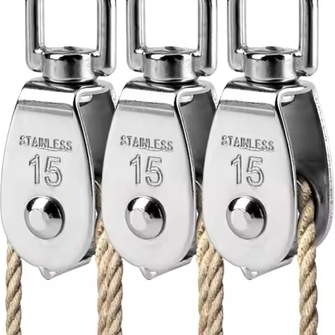M15 Stainless Steel Wire Rope Crane Pulley Block Lifting Crane Swivel Hooks Single Pulleys Block Han