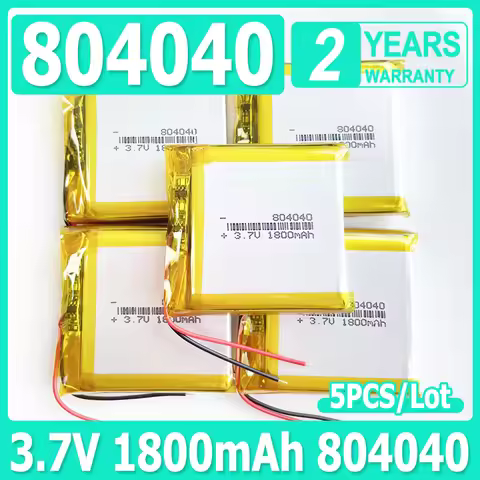 5 PCS 3.7V 1800m Lithium Polymer LiPo Rechargeable Battery 804040 For Mp3 GPS PSP DVD Mobile Phone V