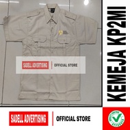 KEMEJA KP2MI Shirt BP2MI Uniform Ministry of Protection Shirt for Indonesian Migrant Workers Cream P