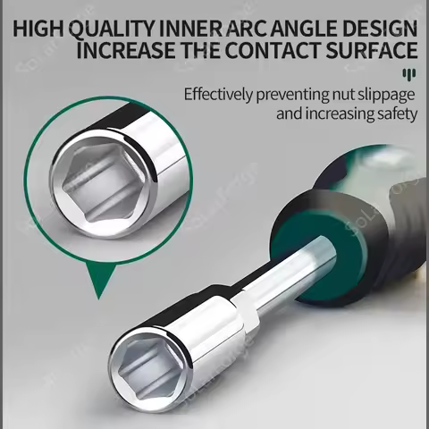 BAOLIAN Screwdriver Socket Wrench Hex Screwdriver Hexagonal Nut Key Extend Driver 5-14mm Metal Socke