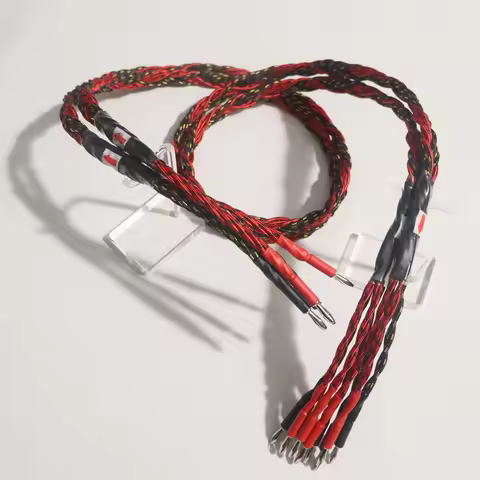 1 pair Audiophile speaker Cable 4 Banana To 8 Banana Biwire 4 input 8 output Western Electric Amplif