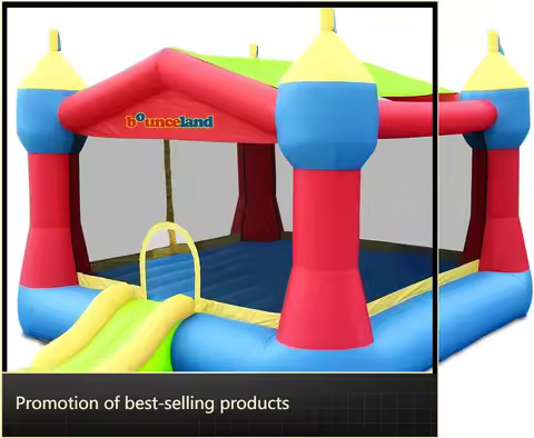 Inflatable Party Castle Bounce House Bouncer, 16 ft L x 13 ft W x 10.3 ft H, Basketball Hoop, Remova