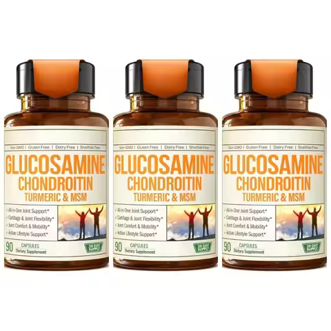 Glucosamine Chondroitin MSM Supplement Capsules with Turmeric Daily Joint Care Support Formula 90 Pi