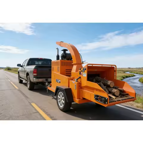 Heavy Duty Diesel Drum Wood Chipper Commercial Forest Log Branch Mulcher Good Feedback