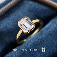 S925 Sterling Silver 2CT/3CT Moissanite Ring Emerald Cut Gorgeous Women's Wedding Ring Proposal Enga