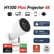 HY300 Projector Android 11.0 Portable Projector Ultra HD 1080P LCD Smart Mini Projecter Support 4K B